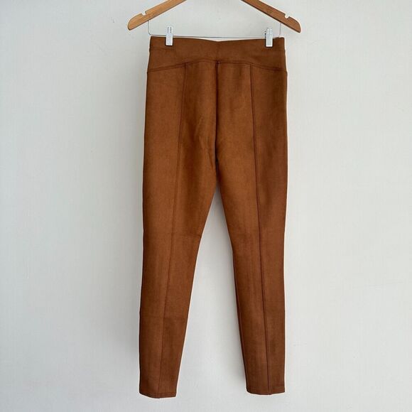 SPANX Faux Suede Leggings Womens Medium High Waist Slimming Pull On Rich Caramel - Picture 9 of 12